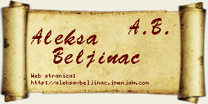 Aleksa Beljinac vizit kartica